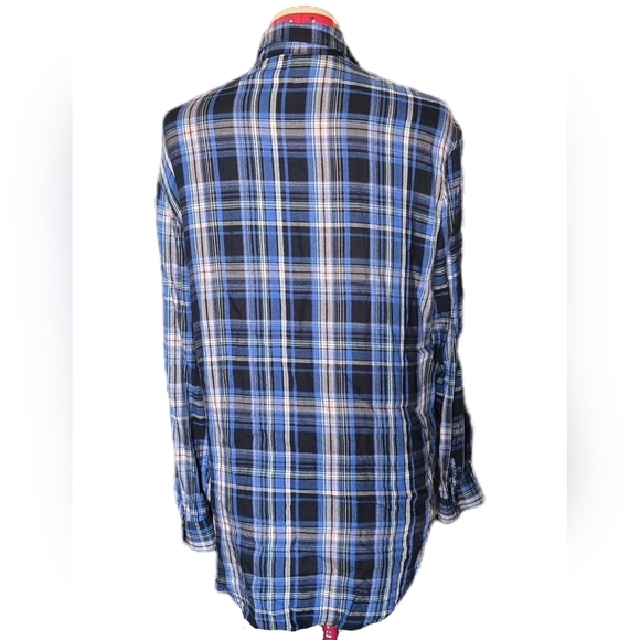 Express, Size S, Purplish Plaid Longsleeve Button-up (USE FOR FABRIC) - Picture 10 of 11